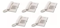 Kit X 5 Teléfono Panasonic  Kx-ts500fxw Fijo Blanco Premium