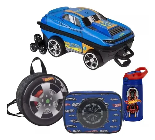 Kit Mochila Completo Hot Wheels D Muscle Carro D Rodinhas G