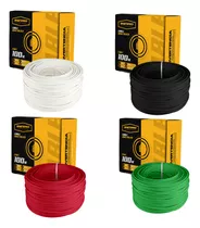 Combo: 4 Rollos Cal. 12 Rojo Negro Blan Verde Cable Thw 100m