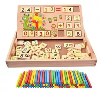 Juego Madera Matemático Didáctico Calculador  Tablero  Reloj