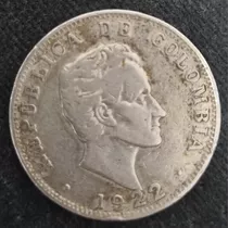 Moneda 50 Centavos República De Colombia 1922