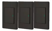 Kit De 3 Apagadores Sencillos Color Negro
