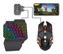 Kit Mouse Teclado Gamer Celular Bluetooth Rgb Juegos Pro Ax® Color Del Mouse Negro Color Del Teclado Negro