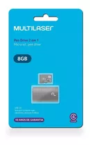 Cartão De Memória 8 Gb E Pendrive Usb 2.0 2 Em 1 Mc161