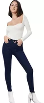 Jeans Chupin Clasico Elastizado Mujer Lindo Calce Tiro Alto