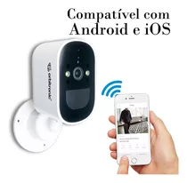 Camera Wifi Externa Segurança Bateria Ip Orbitronic Cor Branco