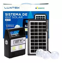 Sistema De Luz Solar Com Rádio Fm, Mp3 E Usb 3 Lâmpadas Led