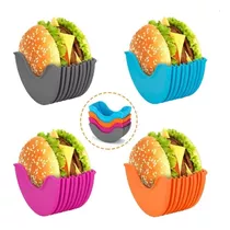 4 Soporte Silicona Hamburguesas Y Demás Panes Rellenos