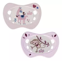 Nip Chupete Newborn Pack X 2. Tamaño 0 - 2 Meses. Niña Color Rosa Período De Edad 0-2 Meses