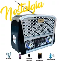 Radio Am Fm Bluetooth Retro Vintagem Usb Tipo Madeira Antigo