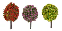 Set 3 Arboles Maqueta Vegetacion Modelismo Escala Colores