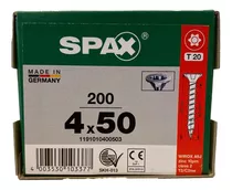 Tornillos Spax Madera 4 X 50 Caja 200 Piezas Cuerda Corrida