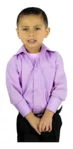 Camisa Vestir Infantil Juvenil Salidas Escolares Lila 2 A 16
