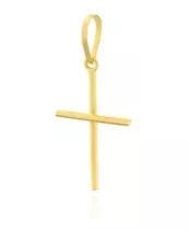 Pingente Cruz Crucifixo Palito Ouro 18k