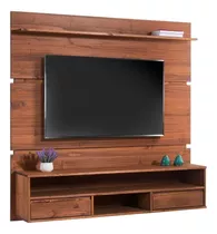 Rack Tv - Panel Pared - Living - Madera - Mueble Lcm Color Roble