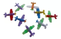 Kit 100 Mini Avião Aviãozinho Plástico Colorido Sacolinha