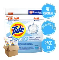 Tide Detergente Capsulas Pods Free & Gentle  Pack X3