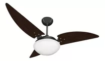 Ventilador De Teto Ventex Noronha Com Luminária De Vidro P/ Cor Das Pás Preto/tabaco Voltagem 220v