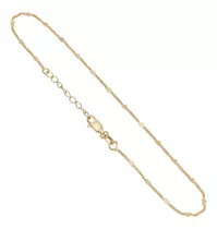 Tobillera Cubana Love Extensor 23cms Oro Laminado 18k