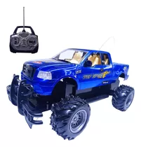 Camionete 4x4 De Controle Remoto Recarregavel Monster Grande Cor Azul Elite Imports