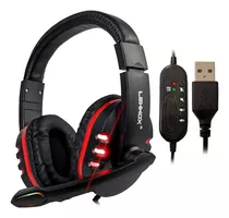 Headset Gamer Rgb Usb Fone De Ouvido Com Led Pc Xbox Ps4 Cor Preto