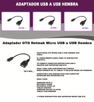 Cable Adaptador Otg Blanco Micro Usb A Usb Hembra