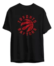 Remera Basket Nba Toronto Raptors Negra Logo Completo Simple