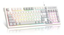 Free Wolf K8 Teclado Español Gamer Con Cable Teclado Color Del Teclado Blanco Idioma Español España