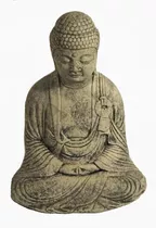 Estatuilla Buda En Cemento, 28cm De Altura