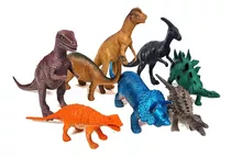 Dinossauro De Brinquedo Kit Coleção 8 Peças De Borracha 