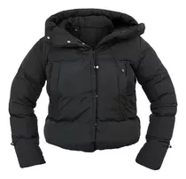 Campera Inflable Mujer Puffer Abrigada Capucha Bolsillos