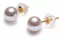 Aros De Oro 18k De Perlas Cultivadas
