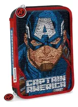 Cartuchera Canopla 2 Pisos Lentejuelas Avengers Reversible