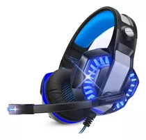 Fone De Ouvido Gamer Headset Knup Kp-491 Com Led E Mic Azul