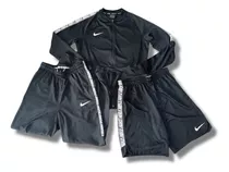 Conjunto Nike Campera-pantalon-short Negro Niños