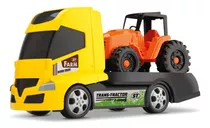 Caminhão De Brinquedo Super Truck Com Trator Farm Cor Amarelo