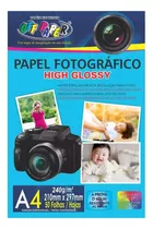 Papel Especial P/fotos A4 240g Glossy Brilhante 50 Fl Branco