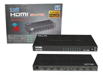 1x8 Hdmi Splitter Alta Definición Ultra Hd 4k/2k Y 3d  Metal