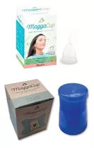 Copa Menstrual Maggacup Silicona + Vaso Esterilizador Color Color Copita 2 Y Vaso Azul