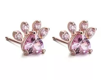 Caravanas Oro 18k  Y Zirconia Rosa  !!!!!!!!!!!!!