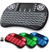 Mini Teclado Keyboard Sem Fio Wireless Iluminado Luz Led Cor Do Teclado Preto