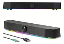 Caixa Som Soundbar Gamer Bluetooth Computador Pc Led Rgb 20w