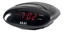 Radio Reloj Despertador Led Display Am/fm C/memoria Akai Color Negro