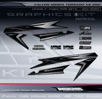 Calcos Honda Tornado- X-project- Dark Metal- Insignia Calcos