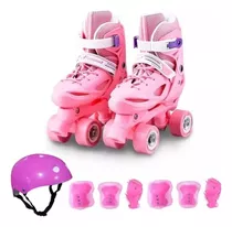 Patines Rollers Niña + Protectores Y Casco