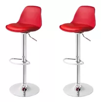 Kit Com 02 Banquetas Alta Giratória Estofada Eames Ls-134 Pr