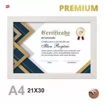 Quadro Moldura A4 21x30 Certificado Diploma Álvara Curso 24h Cor Branco