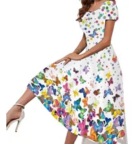 Vestido Largo Casual Elegante De 2023 Con Estampado Floral G