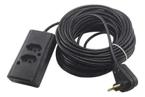 Extensão Elétrica 50 Metros Cabo Pp2x1,0mm  2 Tomadas 10/20a Cor Preto 127v/220v