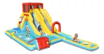 Doble Tobogán Inflable 7 En 1 Con Parque Acuático Bountech